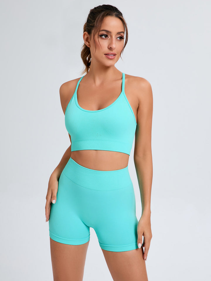 Damer Sporty Crop-Top og Shorts-Sæt Stilla