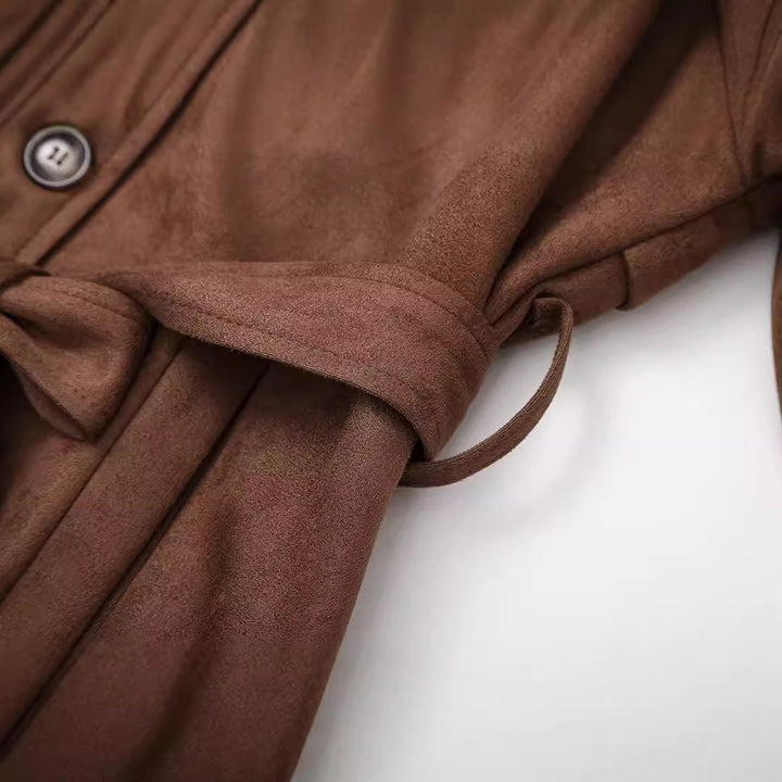 Dame elegant Suede Trenchcoat Stilla