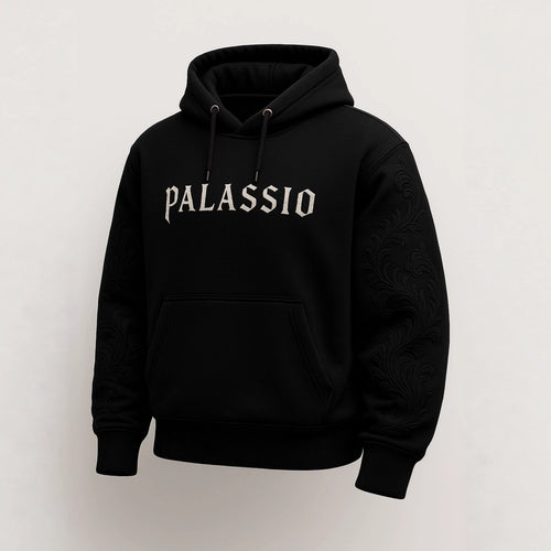 Unisex nan Premium-Hoodie med tonalt reliefbroderi på ærmerne, dobbelt hætte og kængurulomme Skovae