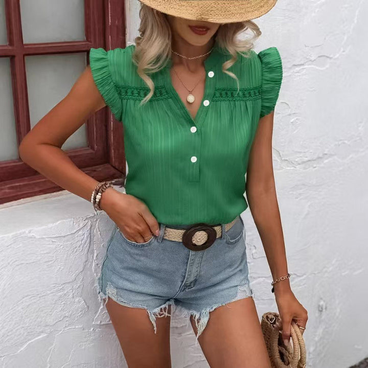 Dame Rynkesleeve Fritidsbluse Stilla
