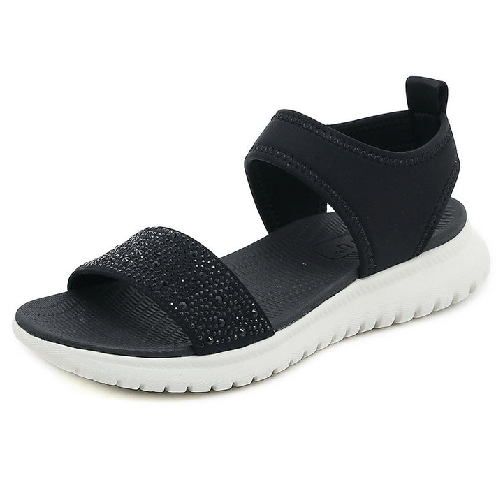 Dame komfort sandaler med justerbare remme og glitrende applikationer Stilla