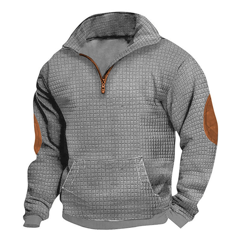 Herrer mode fleece-trøje med høj krave og dobbelt lynlås Stilla