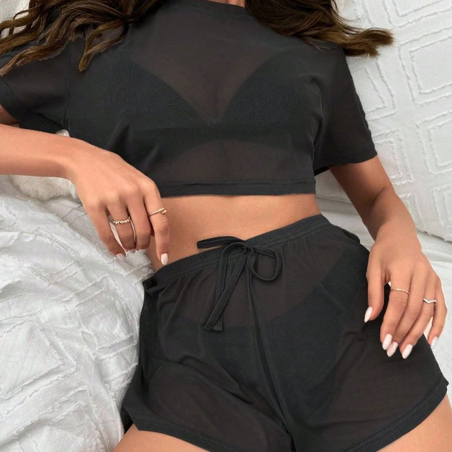 Dame Letvægt Crop Top og Shorts Sæt Stilla