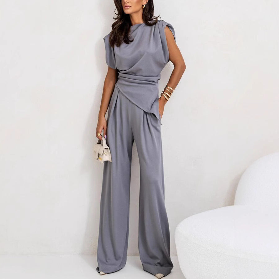 Dame elegant og komfortabel jumpsuit med asymmetrisk snit Stilla