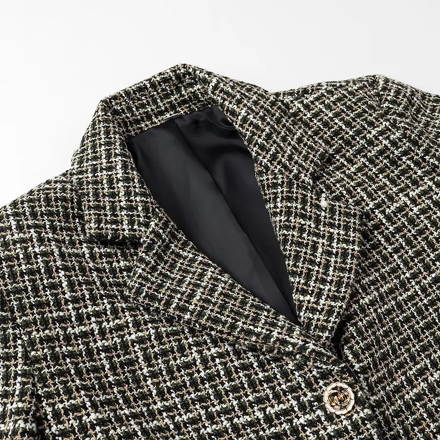 Kvindernes kortskåret blazerjakke i elegant tweed-design Stilla