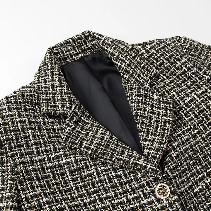 Kvindernes kortskåret blazerjakke i elegant tweed-design Stilla