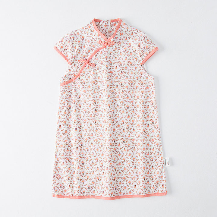 Pige Floral Print Orientalsk Kjole Stilla