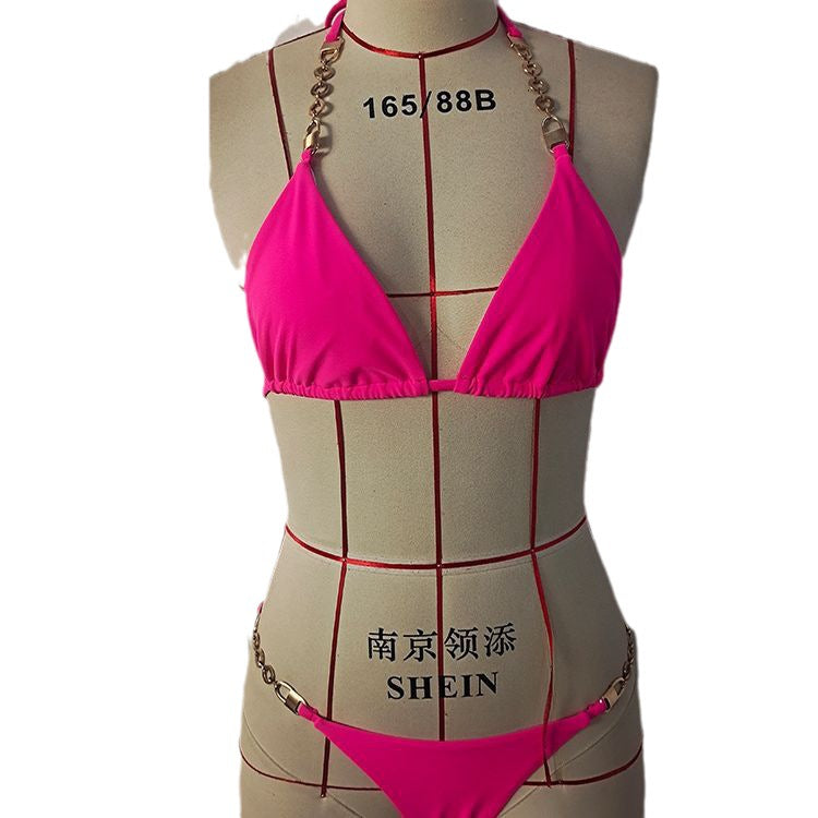 Dame Triangel-Bikini med luksuriøse kædeaccenter Skovae