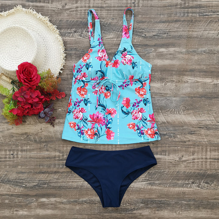 Dame Tankini med blomster Overtøj og elegante bukser Stilla