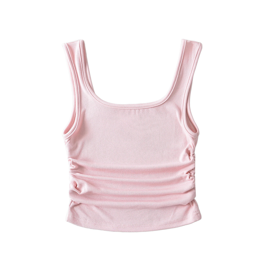 Dame Tanktop med raffinerede ruffles detaljer og elastisk snit Stilla