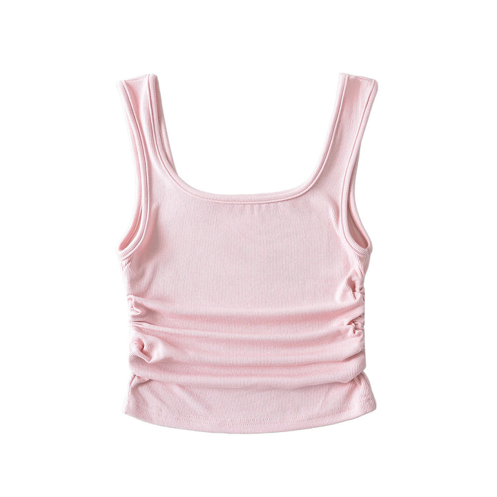 Dame Tanktop med raffinerede ruffles detaljer og elastisk snit Stilla