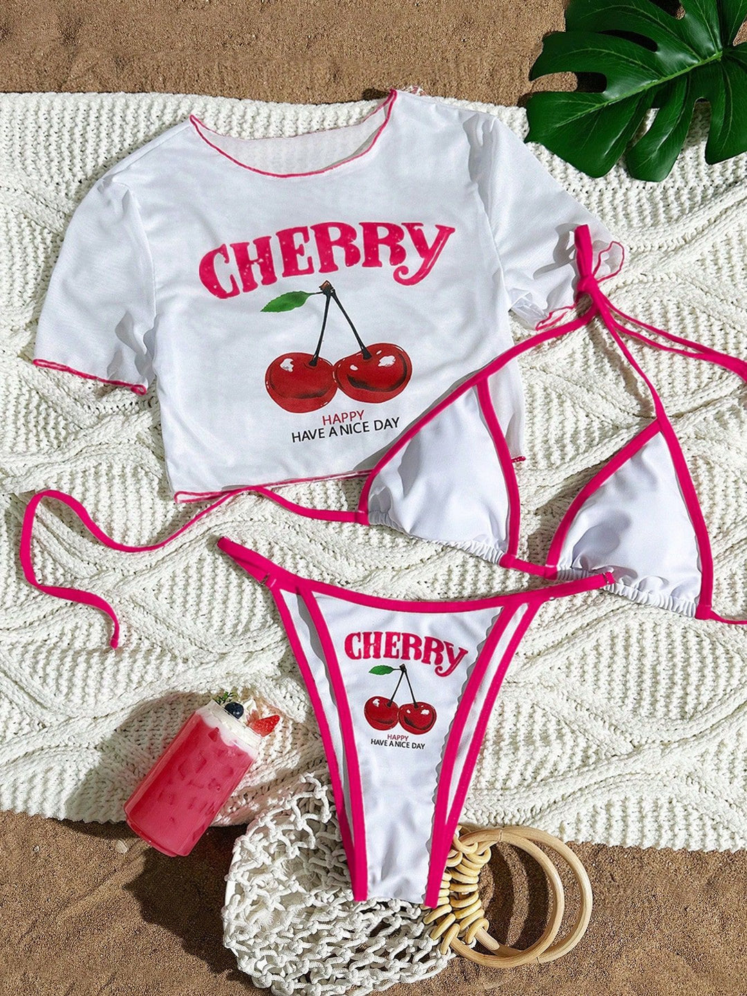Dame bikini sæt med kreativt grafisk design Skovae