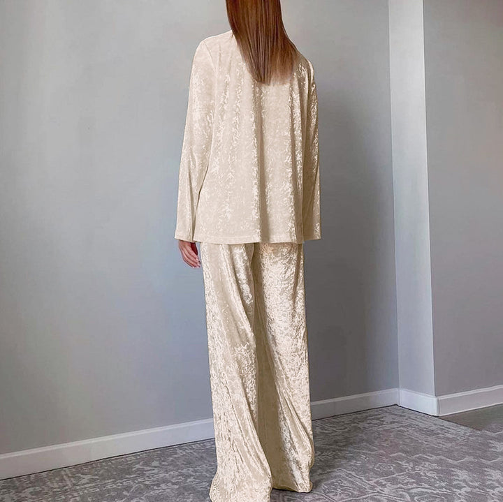 Dame velourssuit med elegant snit og afslappet fald Stilla