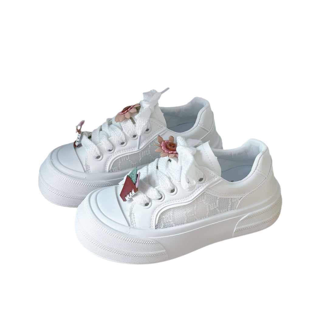 Dame sneakers med floral applikationsdesign og åndbar konstruktion Stilla