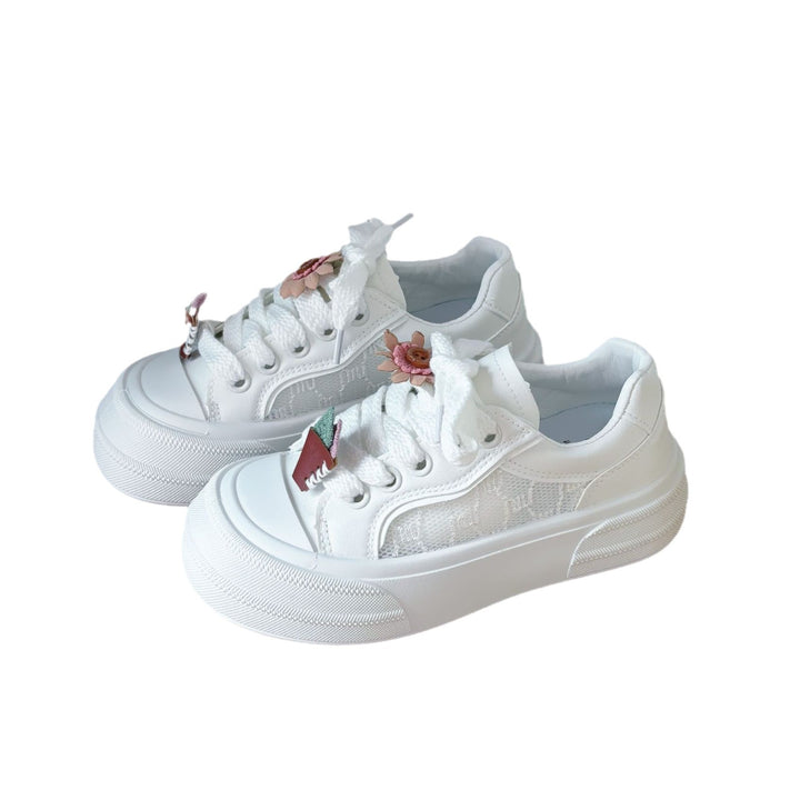 Dame sneakers med floral applikationsdesign og åndbar konstruktion Stilla