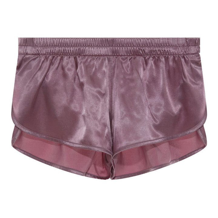 Herrer nan korte satin-natteshorts med elastisk talje og sidelids Skovae