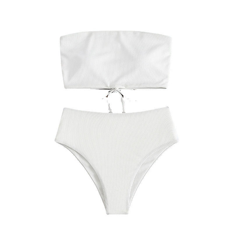 Dame Ribbet Bandeau Bikini Sæt Stilla