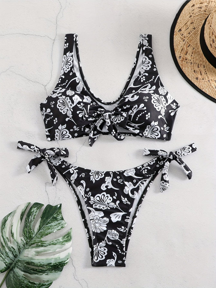 Dame triangel-bikini med legesygt knude-detalje Skovae
