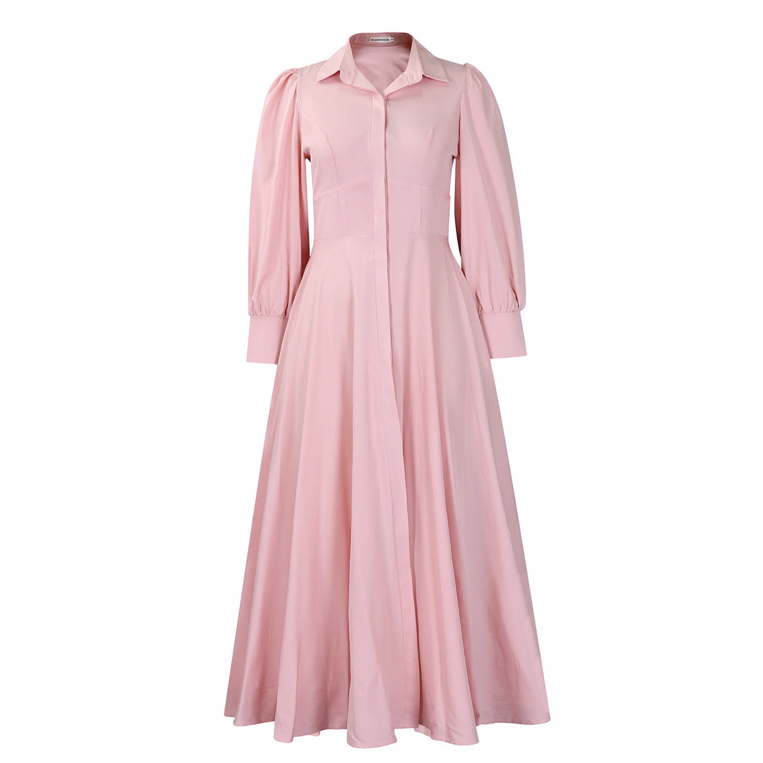 Dame Maxi Kjole med elegante Puffærmer Stilla