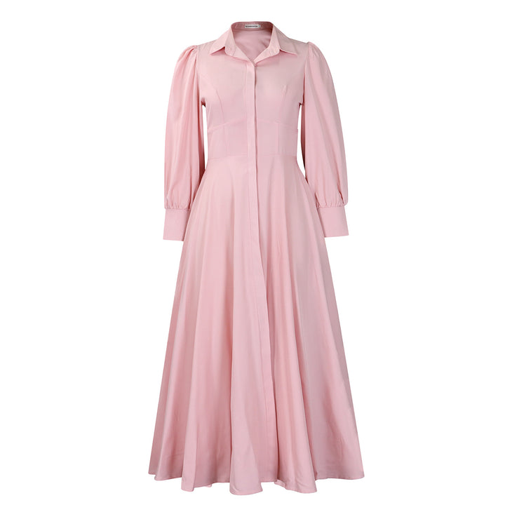 Dame Maxi Kjole med elegante Puffærmer Stilla