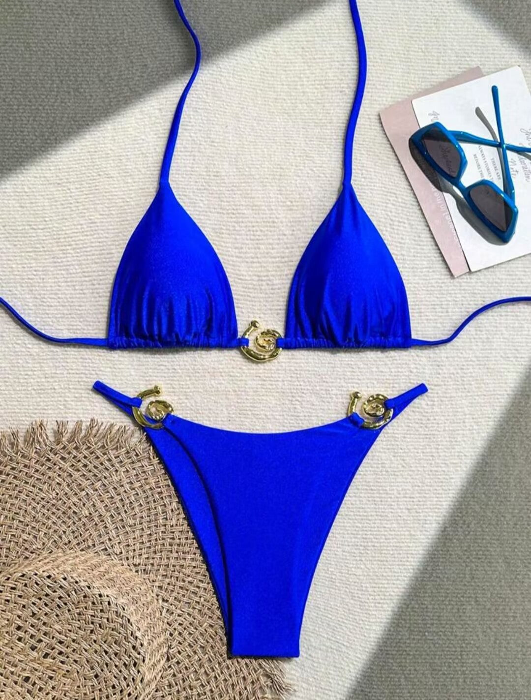 Dame Triangel-Bikini med raffineret guld-detalje Skovae