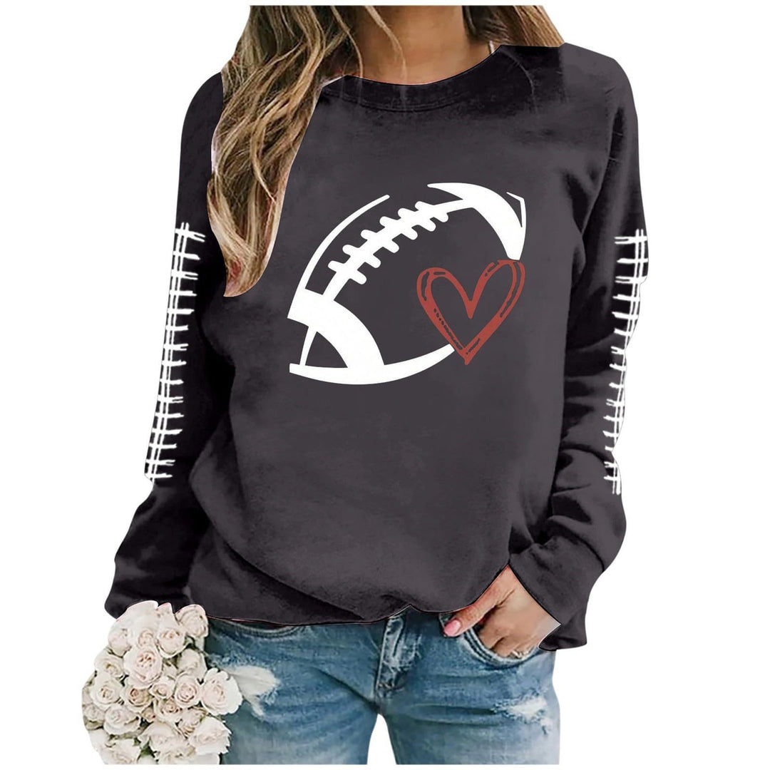 Kvinders sweatshirt med sporty fodboldmotiv og afslappet pasform Stilla