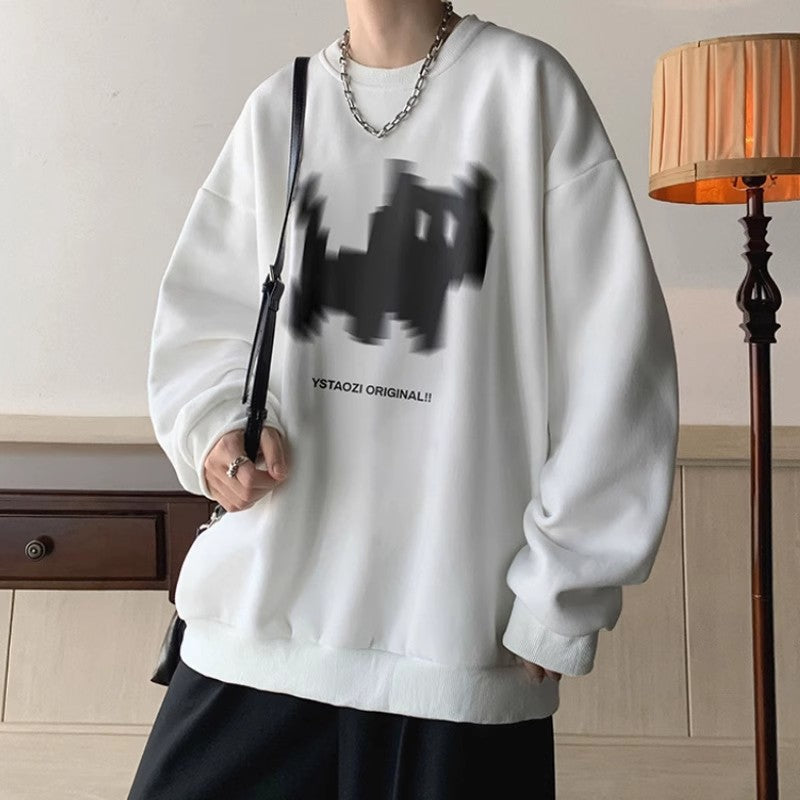 Herrer trendy oversized sweatshirt med unikt grafikdesign og behagelig pasform Stilla