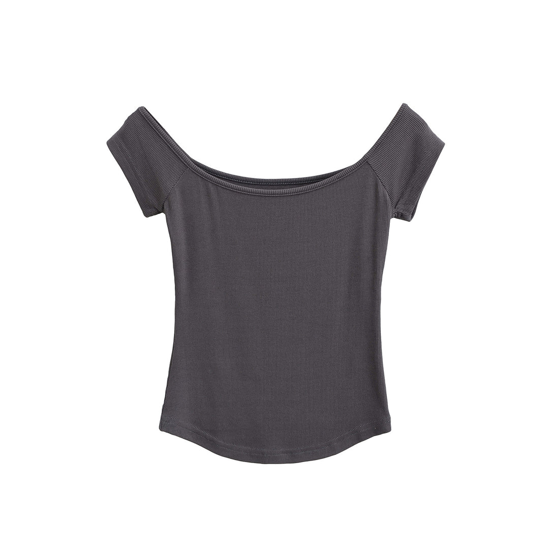 Dame Off-Shoulder Top med elegant ribstruktur Stilla
