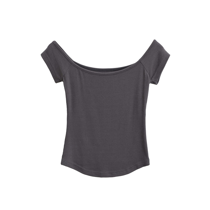 Dame Off-Shoulder Top med elegant ribstruktur Stilla