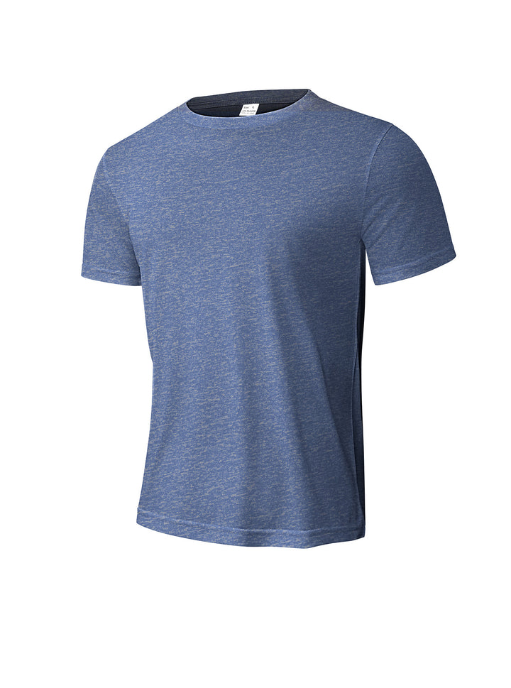 Herrer nan meleret funktions T-shirt med rund halsudskæring, let bomuldsblanding og åndbar struktur Skovae