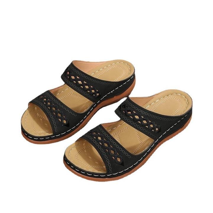 Dame komfort-sandaler med brede remme og ergonomisk fodseng Stilla
