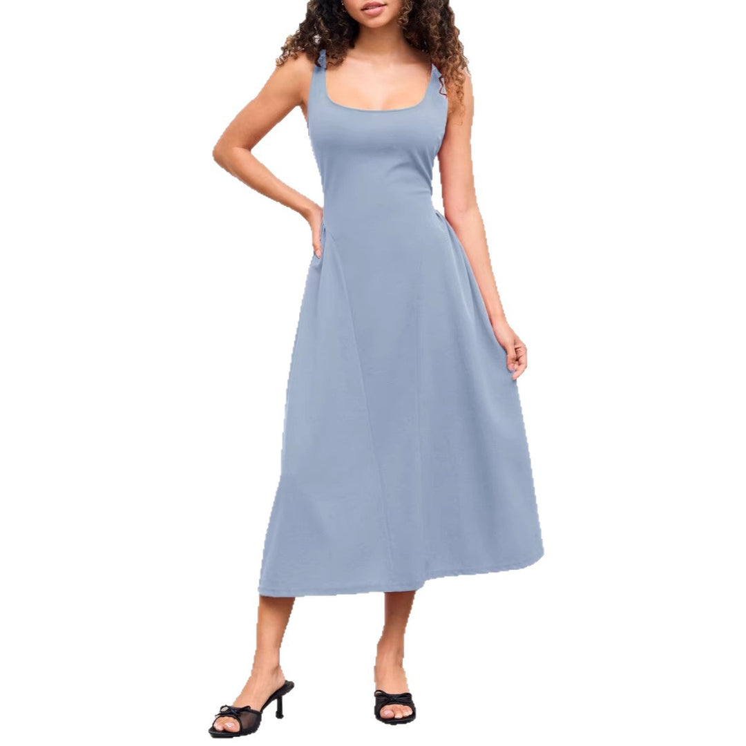 Dame maxikjole med off-shoulder design og figurvenlig pasform Skovae