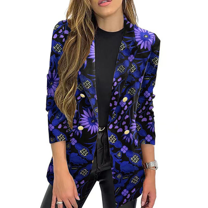Dame blazer med blomstermønster og elegant snit Stilla