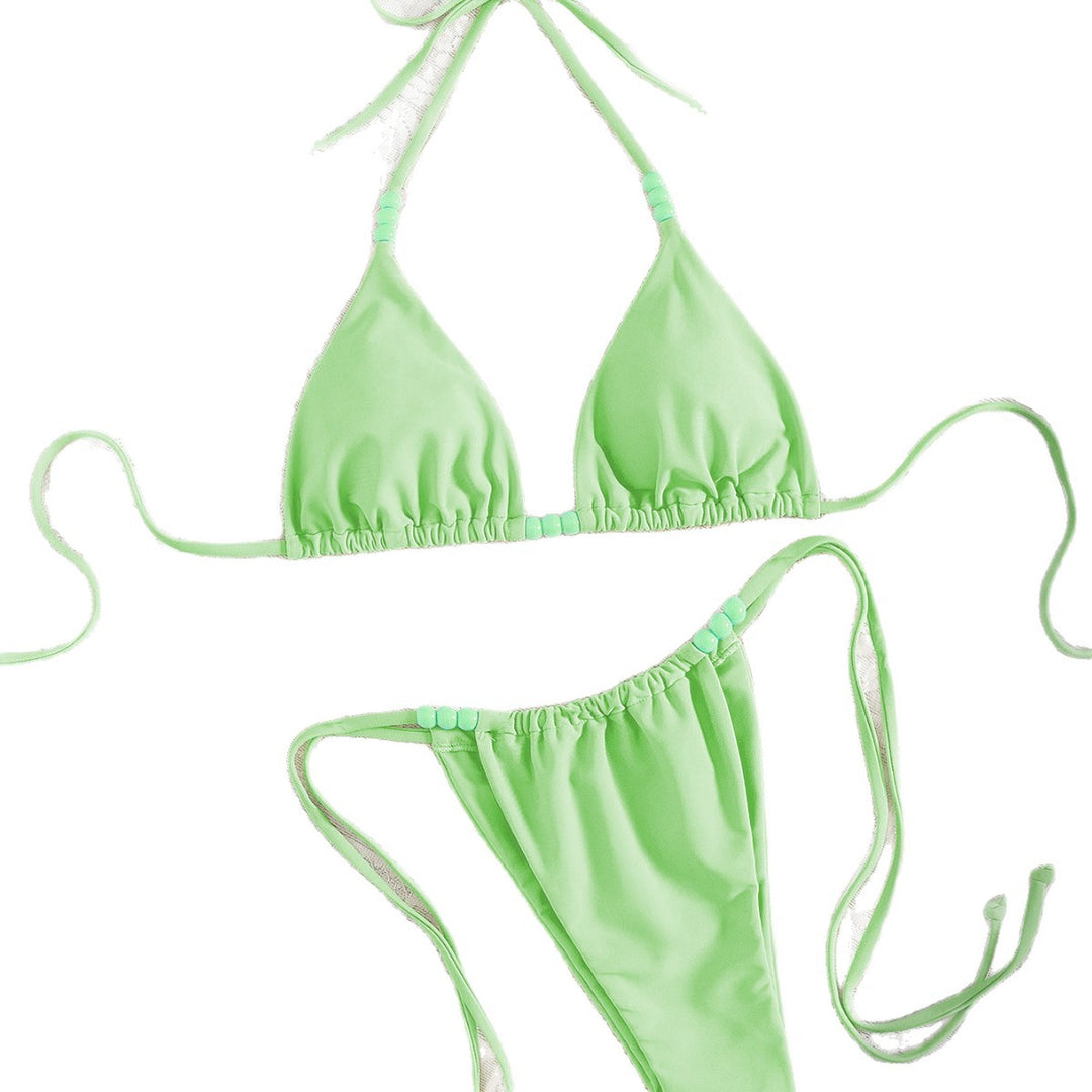 Dame Triangel-Bikini med farverige perle-design Skovae