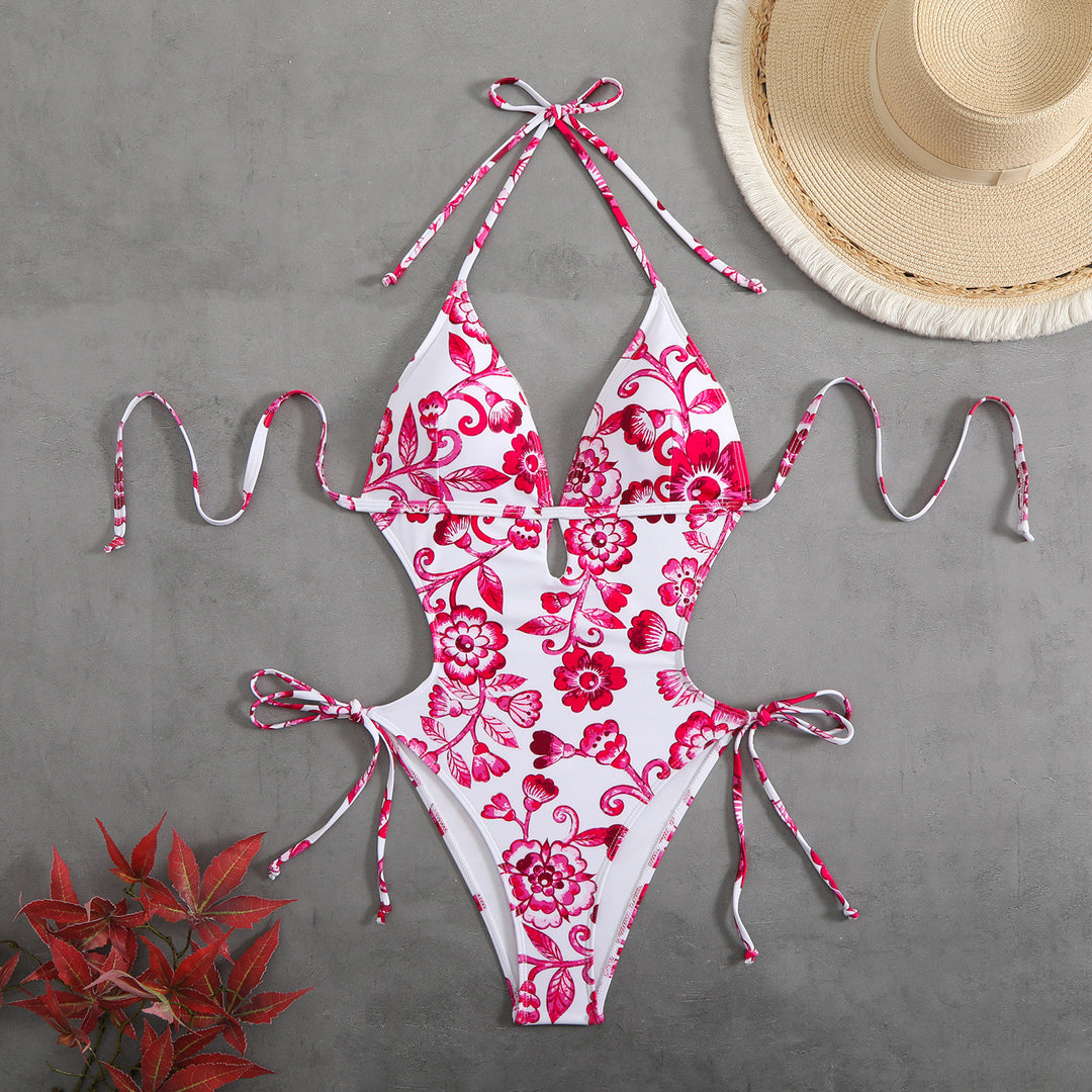 Dame helårs bikinitop med legende blomsterdesign Skovae