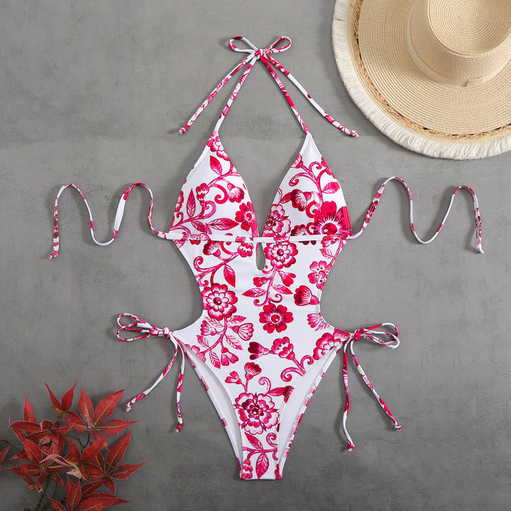Dame helårs bikinitop med legende blomsterdesign Skovae