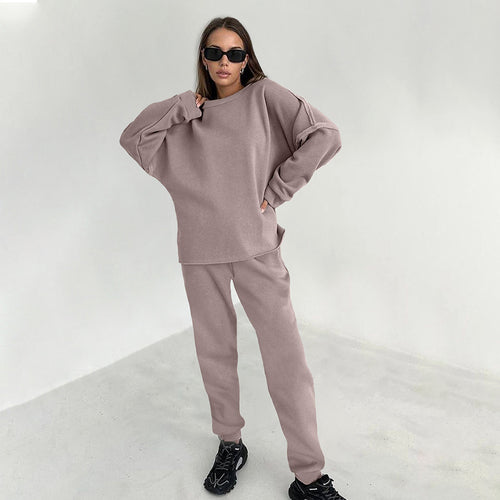Dame Lækkert Sweatpants-sæt med oversized sweatshirt og behagelige joggers Stilla