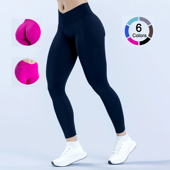 Dame High-Waist Sportleggings med tætsiddende pasform og åndbart materiale Skovae