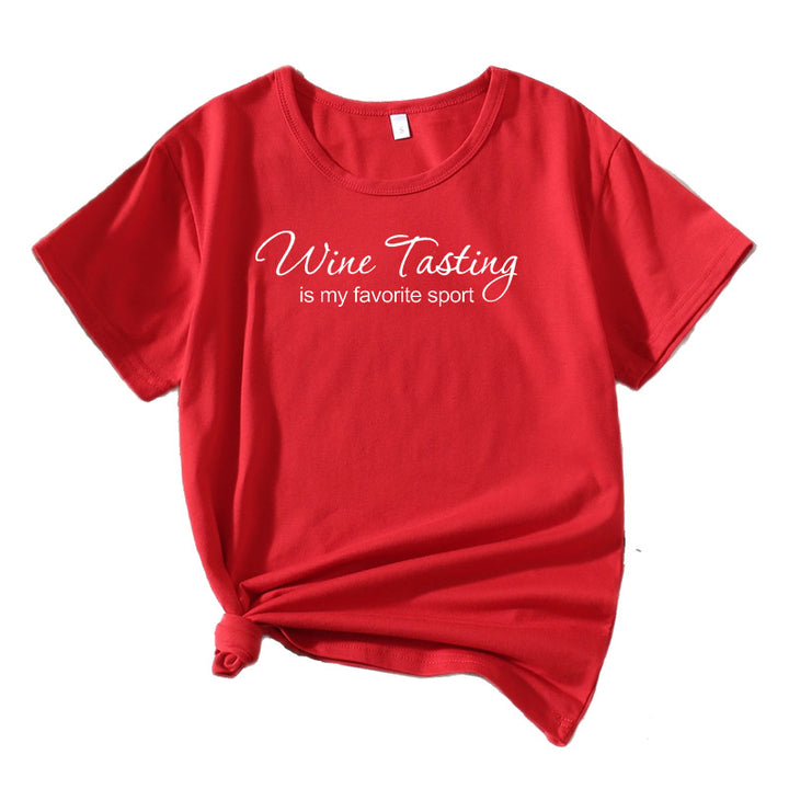 Dame Fritid Vin Nydelse T-shirt Stilla