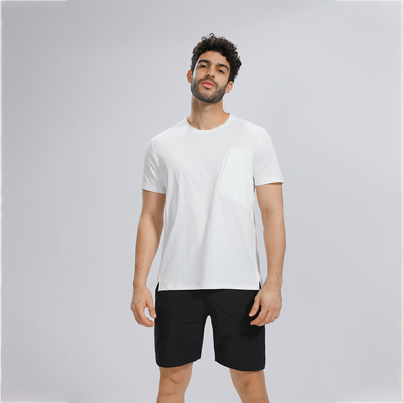 Herren åndbar fritids-T-shirt med brystlomme Stilla