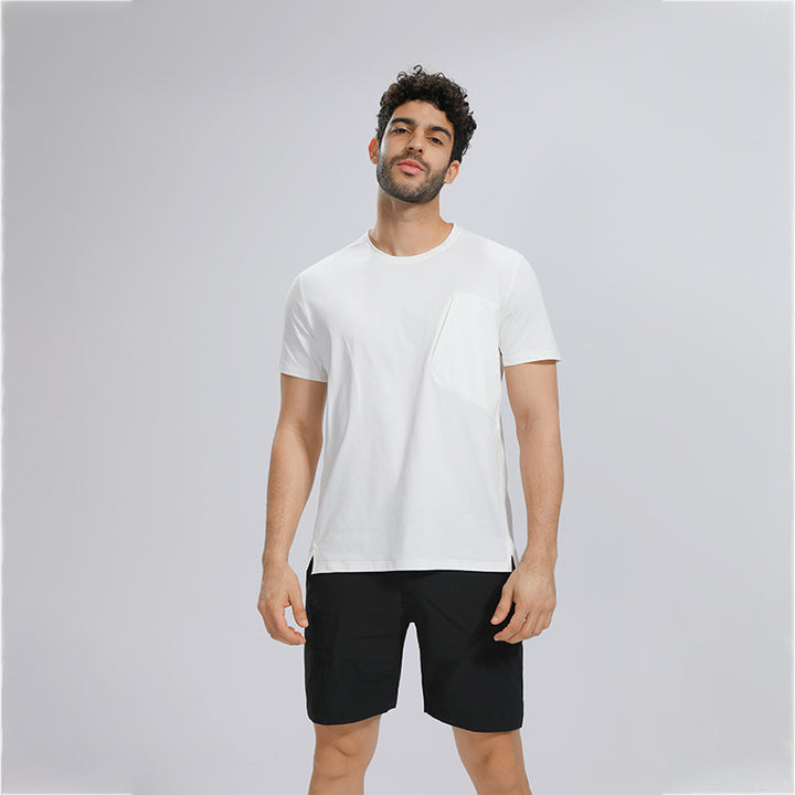 Herren åndbar fritids-T-shirt med brystlomme Stilla