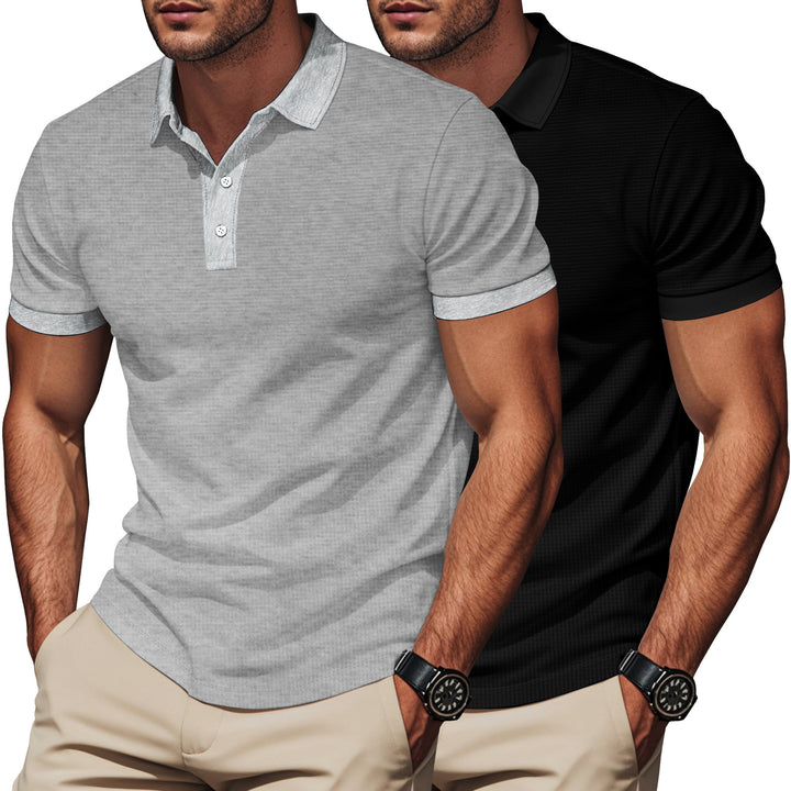 Herrer poloshirt med struktureret stof og klassisk krave Stilla