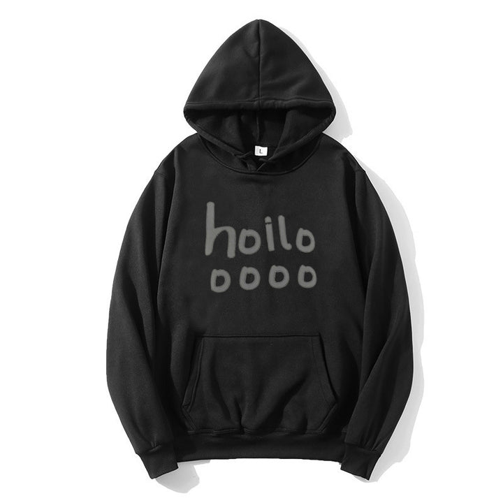 Dame hoodie med løs pasform og kreativt print Skovae