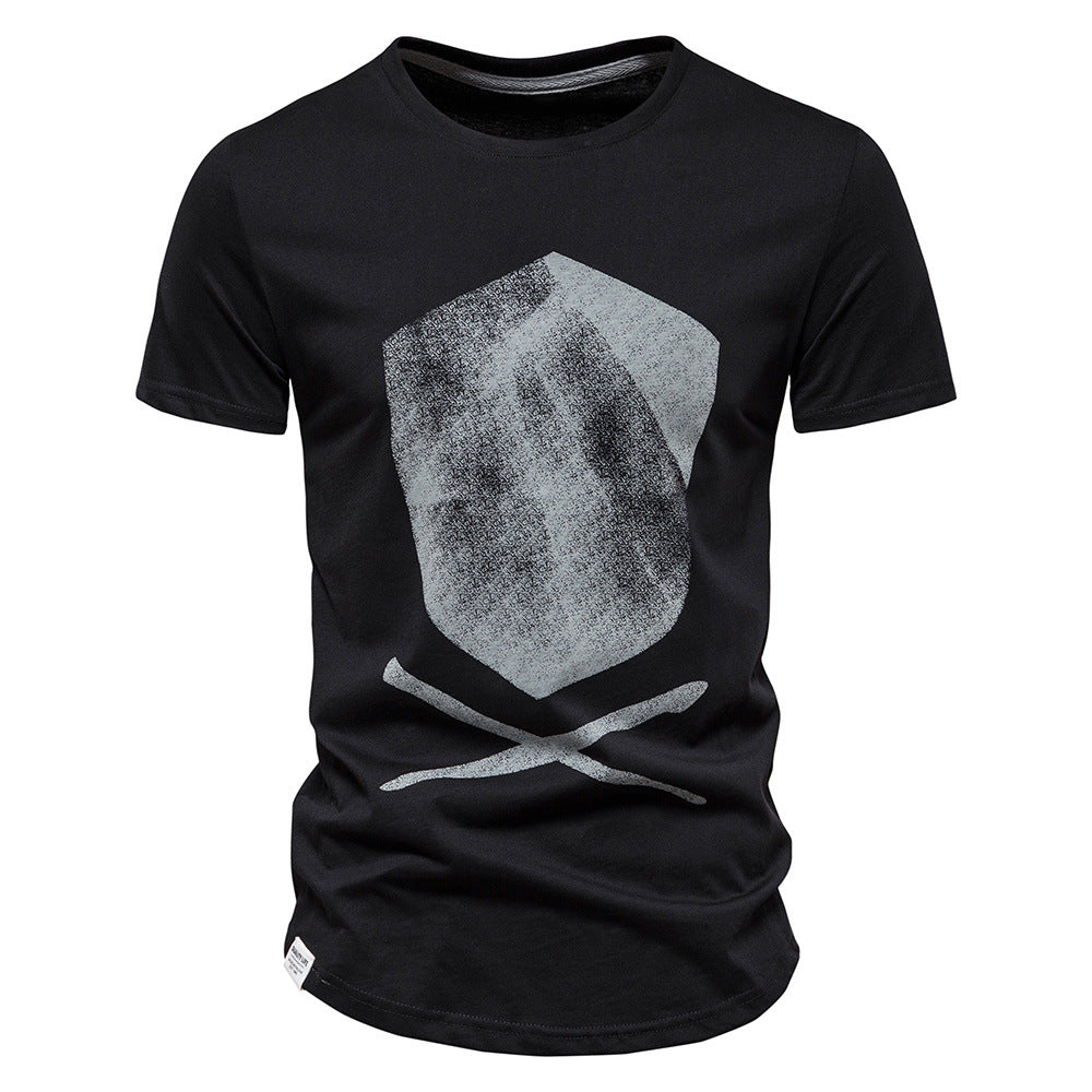 Herrer høj kvalitets T-shirt med moderne grafiktryk Stilla