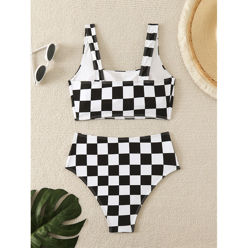 Dame ternet Crop Top og højskåret bikini-sæt Stilla