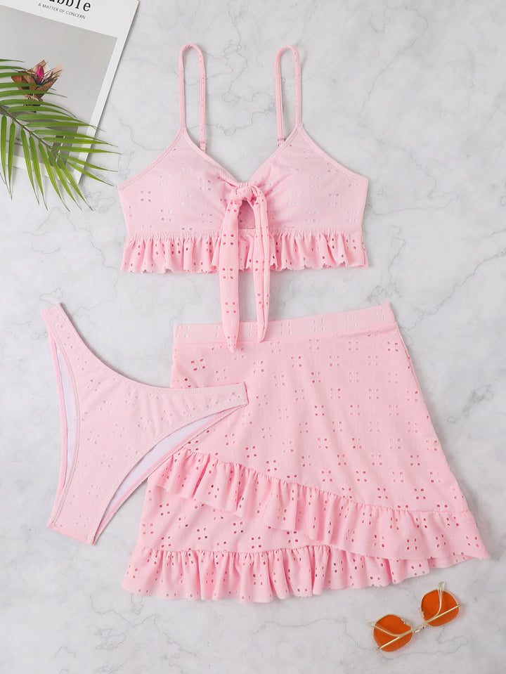 Dame Bikiniset med ruffles detaljer Skovae