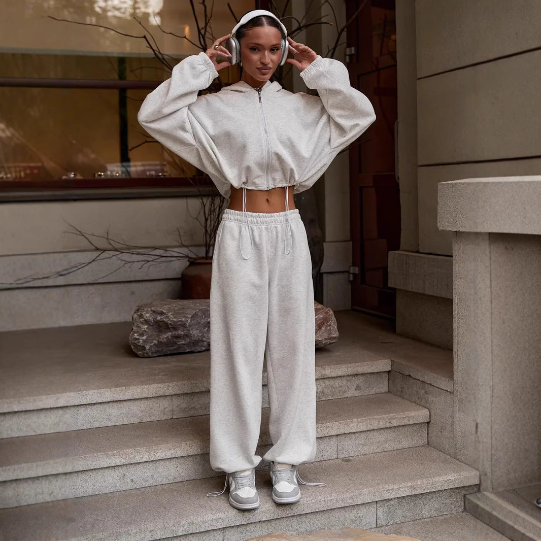 Kvinders behagelige og stilrige afslappet loungewear tracksuit med hætte Skovae
