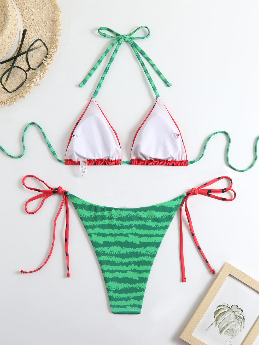 Dame Bikini-sæt med justerbare stropper og trendy mønster Stilla