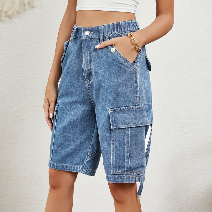 Dame Cargo-shorts med høje lommer og justerbar talje Stilla