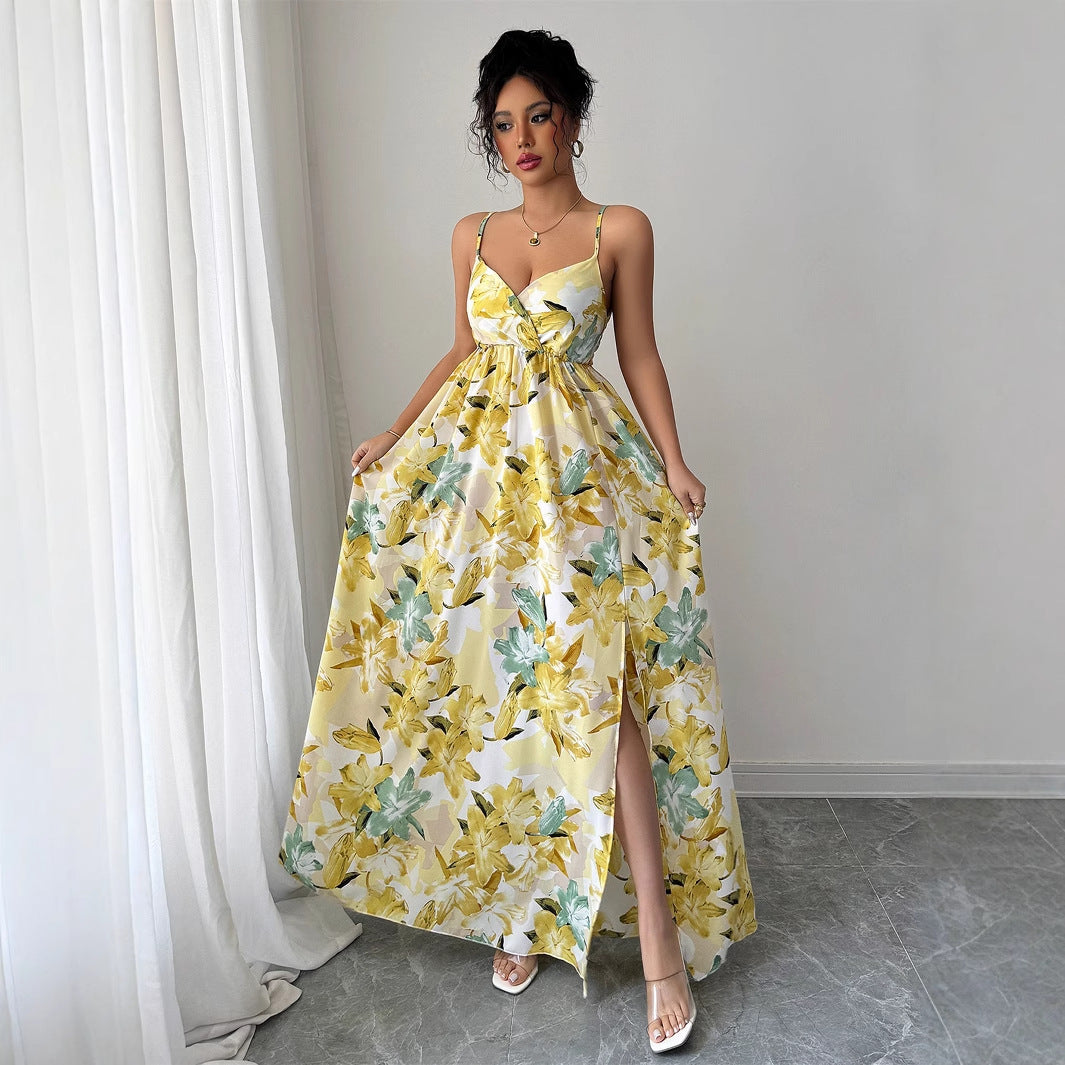 Dame Maxikjole med blomsterprint Stilla